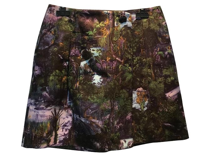 Falda cartera Carven Jungle Original morada de algodón Púrpura