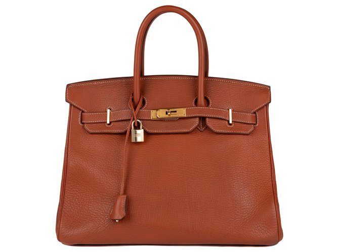 Hermès Beautiful Hermes Birkin 35 leather Togo cognac, gold plated jewelery in very good condition!  ref.123267