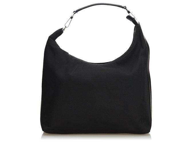 Gucci Black Nylon Hobo Bag Leather Cloth  ref.123349