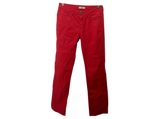 Jeans rouge de Thomas Burberry Coton Elasthane  ref.123368