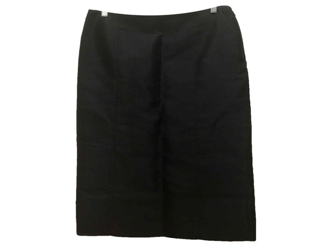 Valentino Silk blend skirt Black Polyester  ref.123422