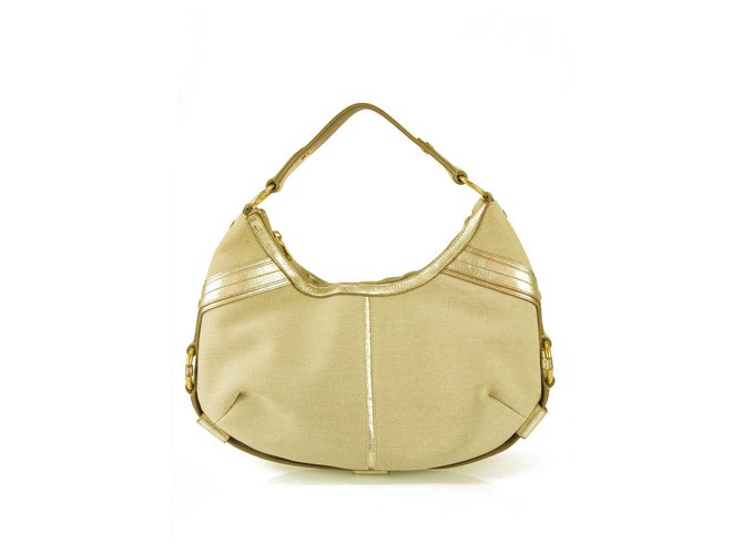 Yves Saint Laurent Beige Leather Mombasa Bag