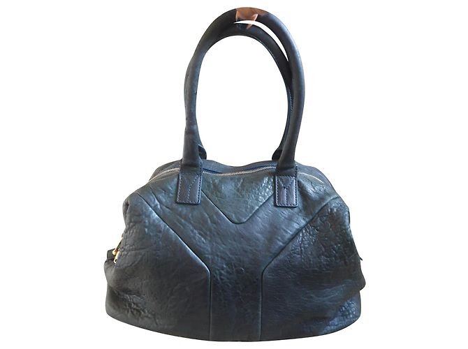 Yves Saint Laurent Leather Handbag Olive Green 