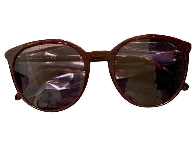 Chanel lunettes de soleil Acrylique Bordeaux  ref.123503