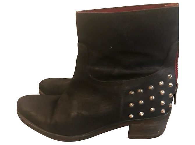 Zadig & Voltaire Teddy Rock Botas de piel negras Negro