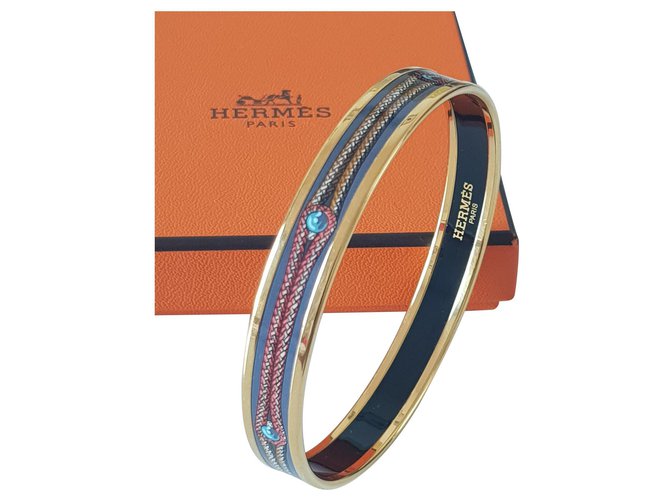 New Hermès enamel bracelet Metal  ref.123623