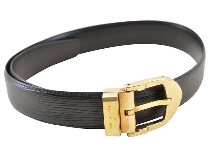 Cinturón de Louis Vuitton Negro Cuero  ref.123660