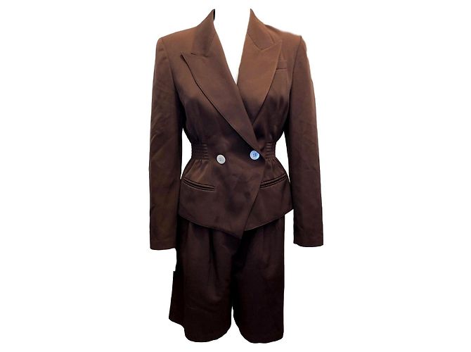 Completo giacca e pantaloncini Blacky Dress marrone cotone