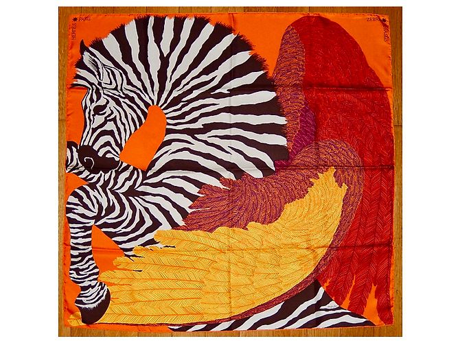 Hermès ZEBRA PEGASUS Multicolore Seta
