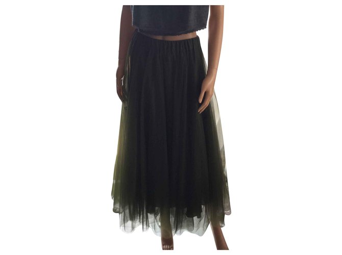 Parosh New tulle long skirt Khaki  ref.123776