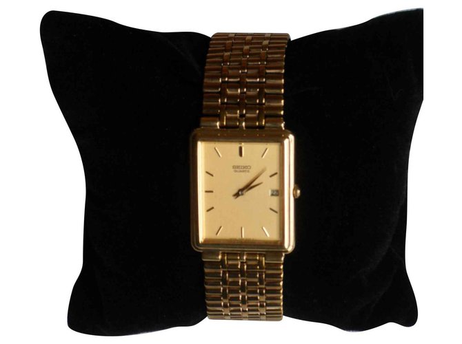 Autre Marque montre + bracelet en acier inoxydable plaqué or SEIKO Or jaune Jaune  ref.123781
