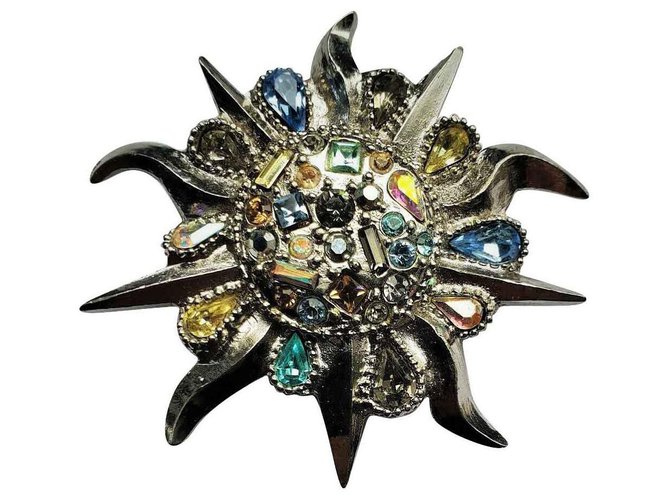 Not Found Brooch / Rhinestone Pendant CHRISTIAN LACROIX Vintage Multiple colors Silver  ref.123812