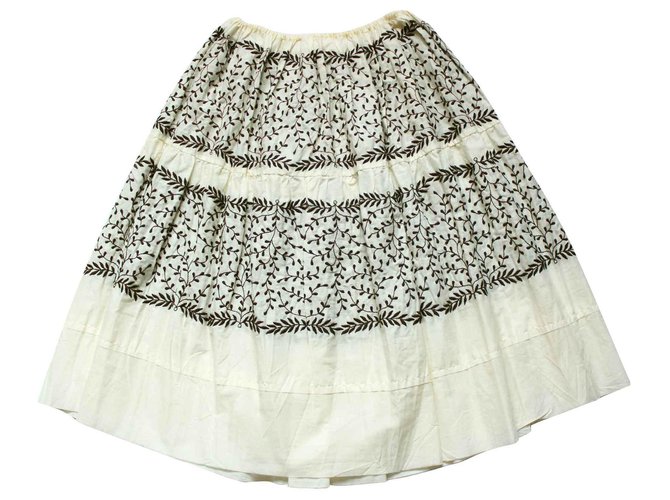 Marni summer skirt Beige Cotton  ref.123820