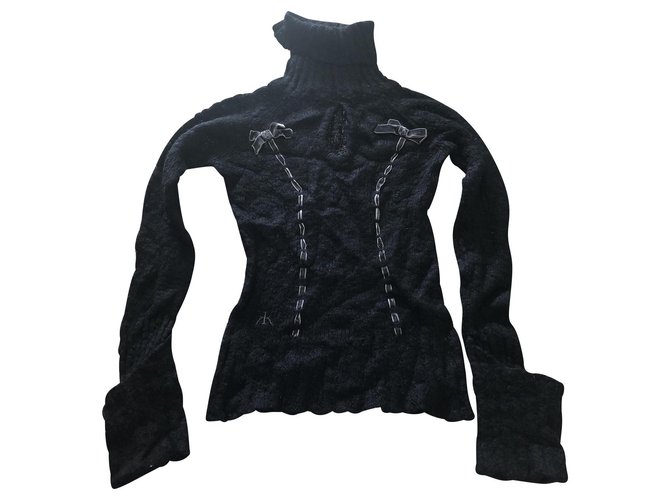 Autre Marque DDP knitwear Black Grey Wool Acrylic Angora  ref.123843