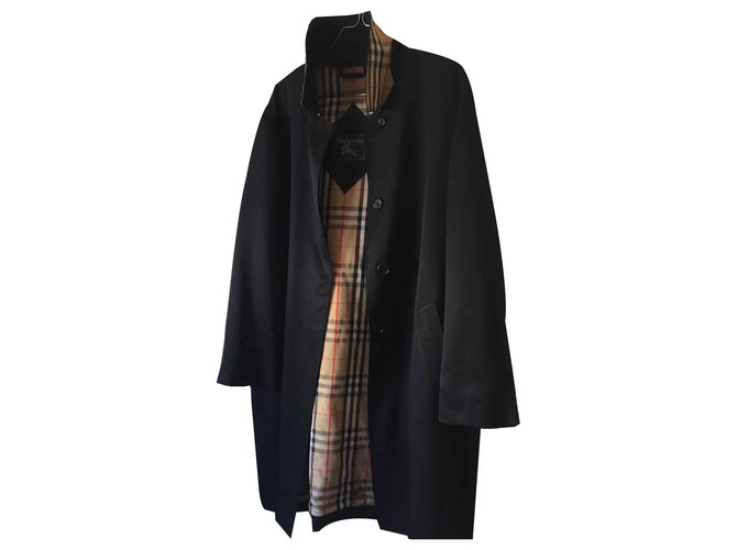 Burberry Trench coat Black Cotton  ref.123904
