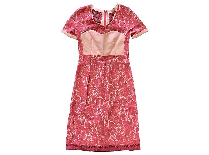 Sonia Rykiel Spitzenkleid Rosa kurze Ärmel Pink