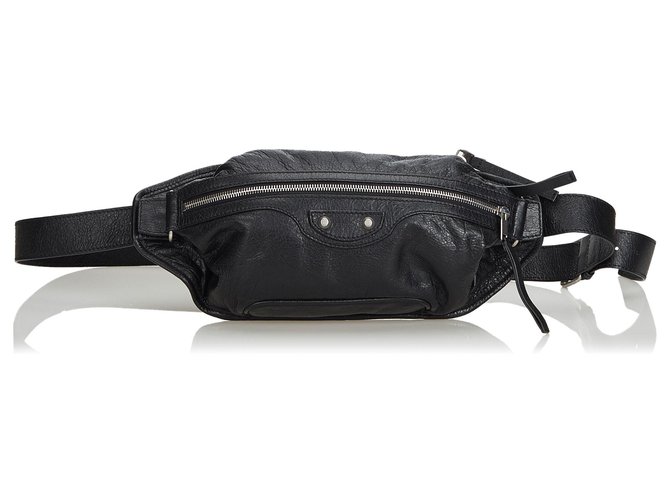 Bolso Cinturón Neolife Negro Piel De Cordero Balenciaga Cuero  ref.123984