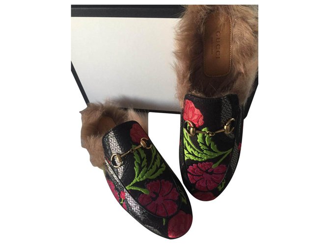 Gucci pantoufles loafer princeton shoes mules Cuir Multicolore  ref.124095