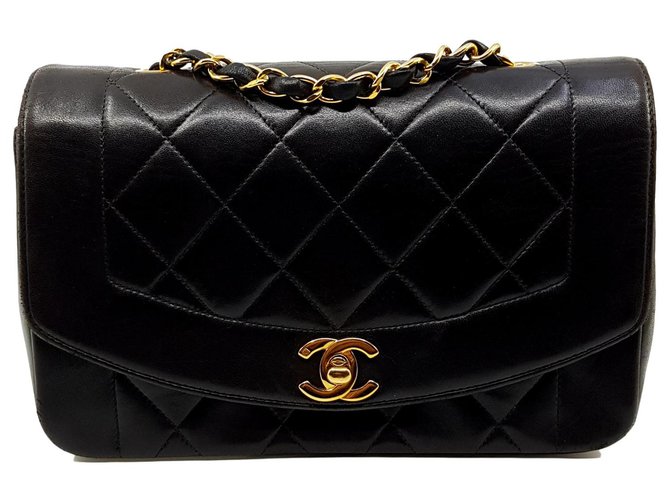 Chanel Diana Black Leather  ref.124330