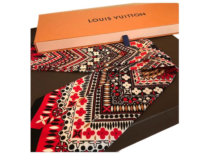 Louis Vuitton bandeau soie collector coquelicot  ref.124081