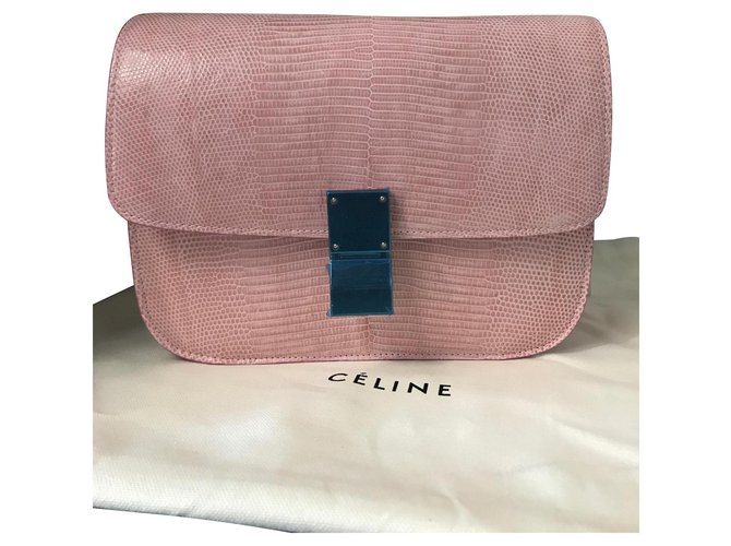 Céline Eidechse Pink Exotisches Leder  ref.124102