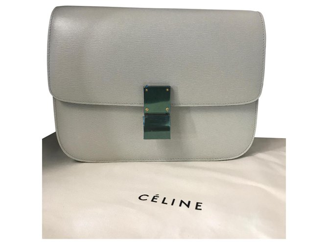 Céline CELINE CLASSIC BOX BAG BAG NEW MEDIUM SIZE Grey Leather  ref.124104