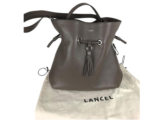 Lancel Bag Cinza Couro  ref.124105