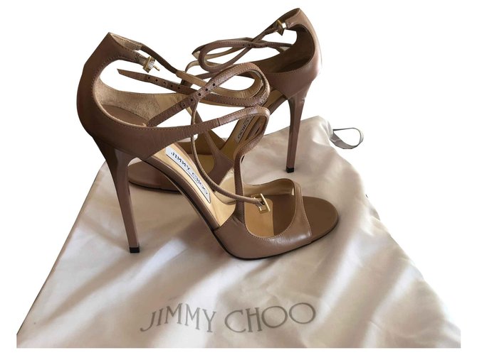 Jimmy Choo Sandals Beige Leather  ref.124260