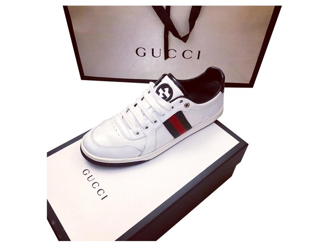 Baskets Gucci White Leather  ref.124349