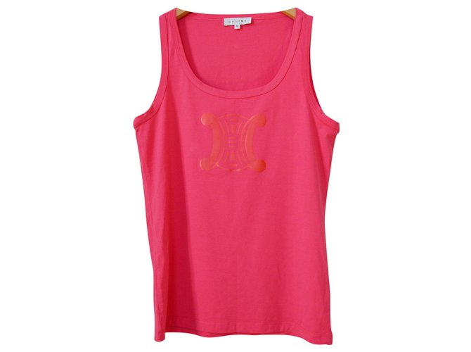 Autre Marque Céline Pink T-Shirt Weste Top Größe M MITTEL Baumwolle Elasthan  ref.124353