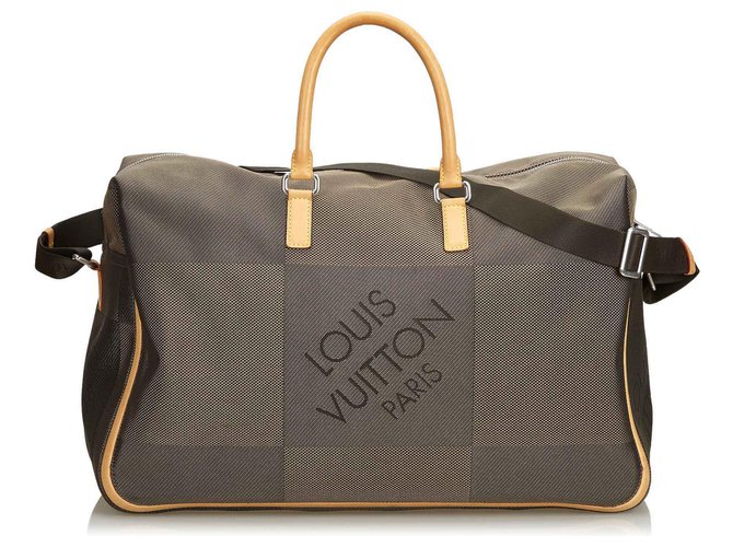 Louis Vuitton Brown Damier Geant Souverain Cuir Nylon Tissu Marron  ref.124363