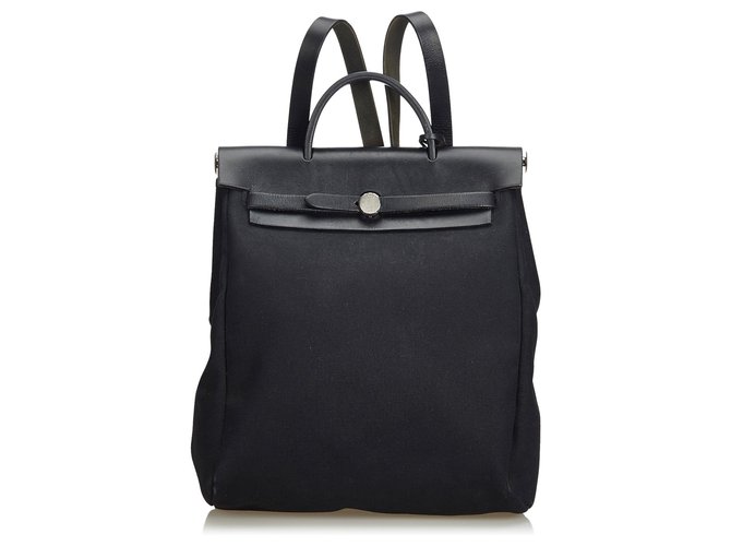 hermes black backpack