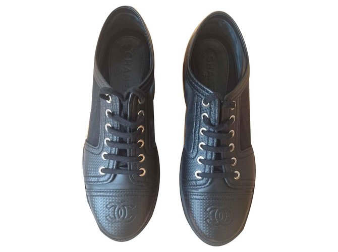 Chanel brogues, Size 40 Black Leather  ref.124467