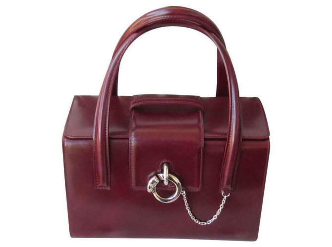 Cartier Handbags Dark red Leather  ref.124493