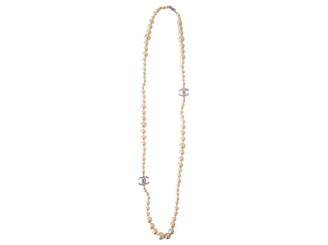 Pearl Chanel necklace  ref.124577