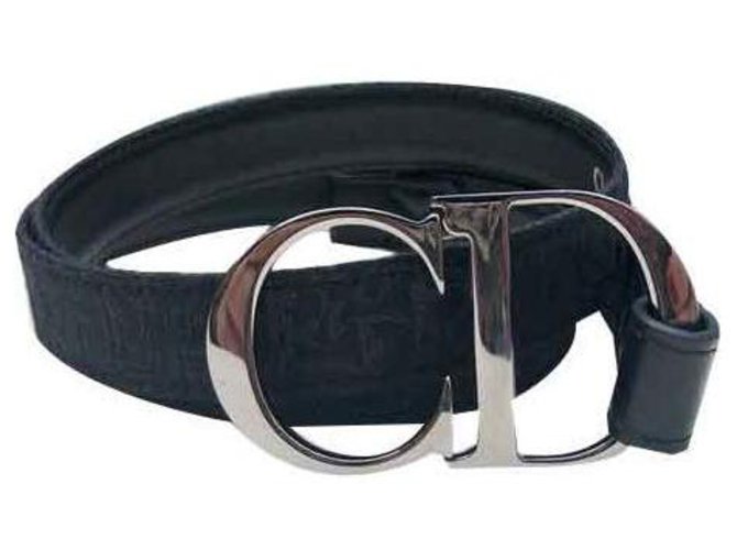 Christian Dior Dior monogram belt Black Leather  ref.124604