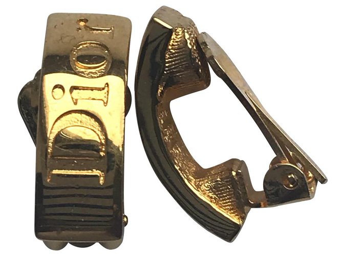 Dior Earrings Golden Steel  ref.124654