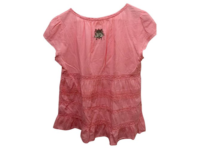 Odd Molly Cotton and lace tunic Pink  ref.124676