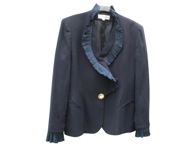 Christian Dior Wolljacke Dunkelblau