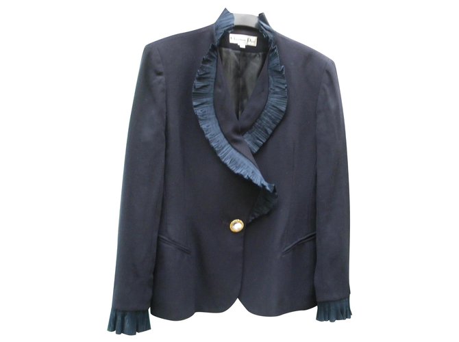 Christian Dior Jackets Dark blue Wool  ref.124684
