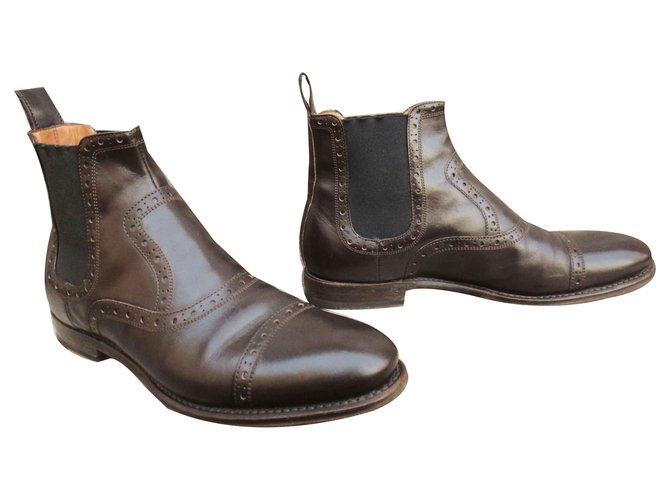 Gucci boots p 37 Dark brown Leather  ref.124696