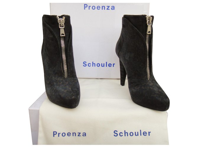 Proenza Schouler bottines Proenza Shouler Daim Gris  ref.124735