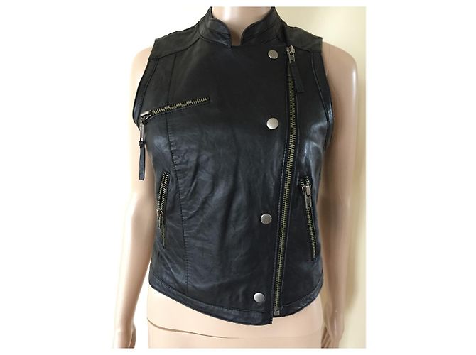 Autre Marque Warehouse Lederjacke Schwarz