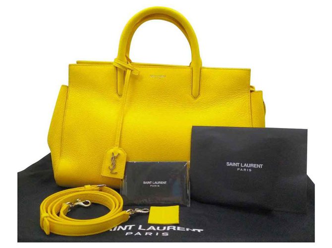 Saint Laurent Yellow Cabas Rive Gauche bag Leather  ref.124792
