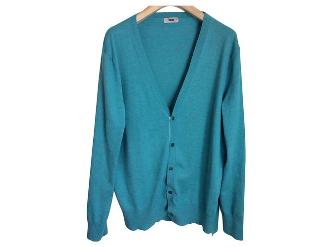 Acne Cotton cardigan Turquoise  ref.124859