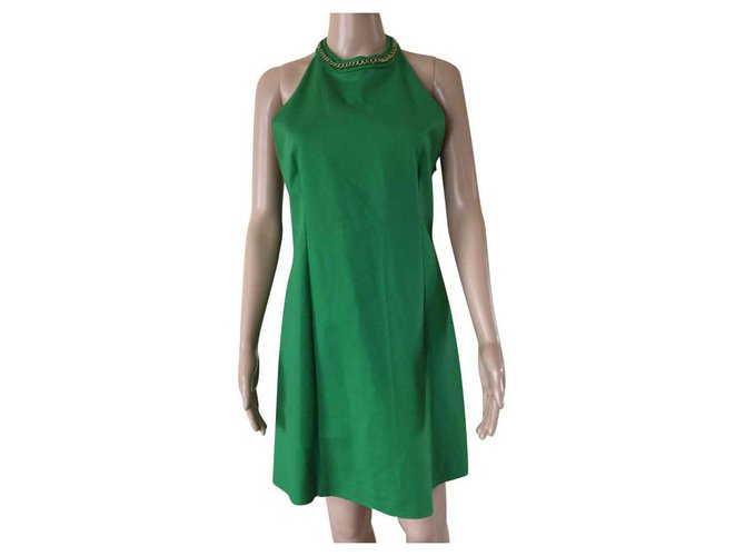 Zara Dresses Green Cotton  ref.124874