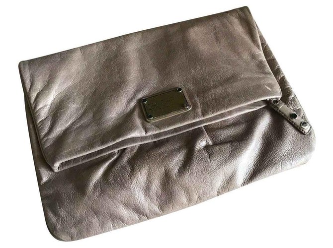 Marc by Marc Jacobs Large fold over clutch Taupe Leather  ref.124888