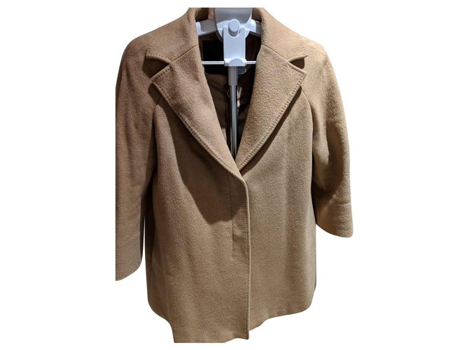 Max Mara Coats, Outerwear Cognac Cashmere Wool  ref.124932