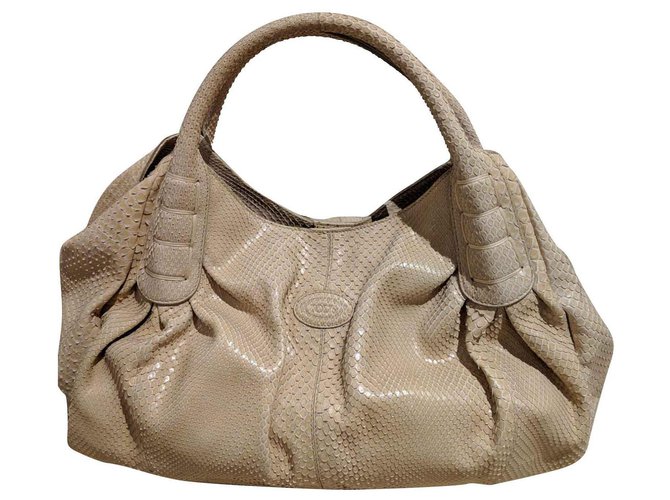 Tod's Handtasche aus Python Beige 