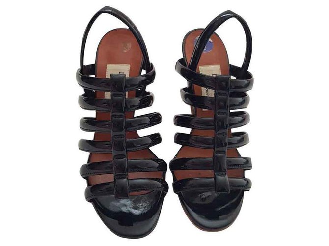 Lanvin Sandals Black Leather  ref.124959